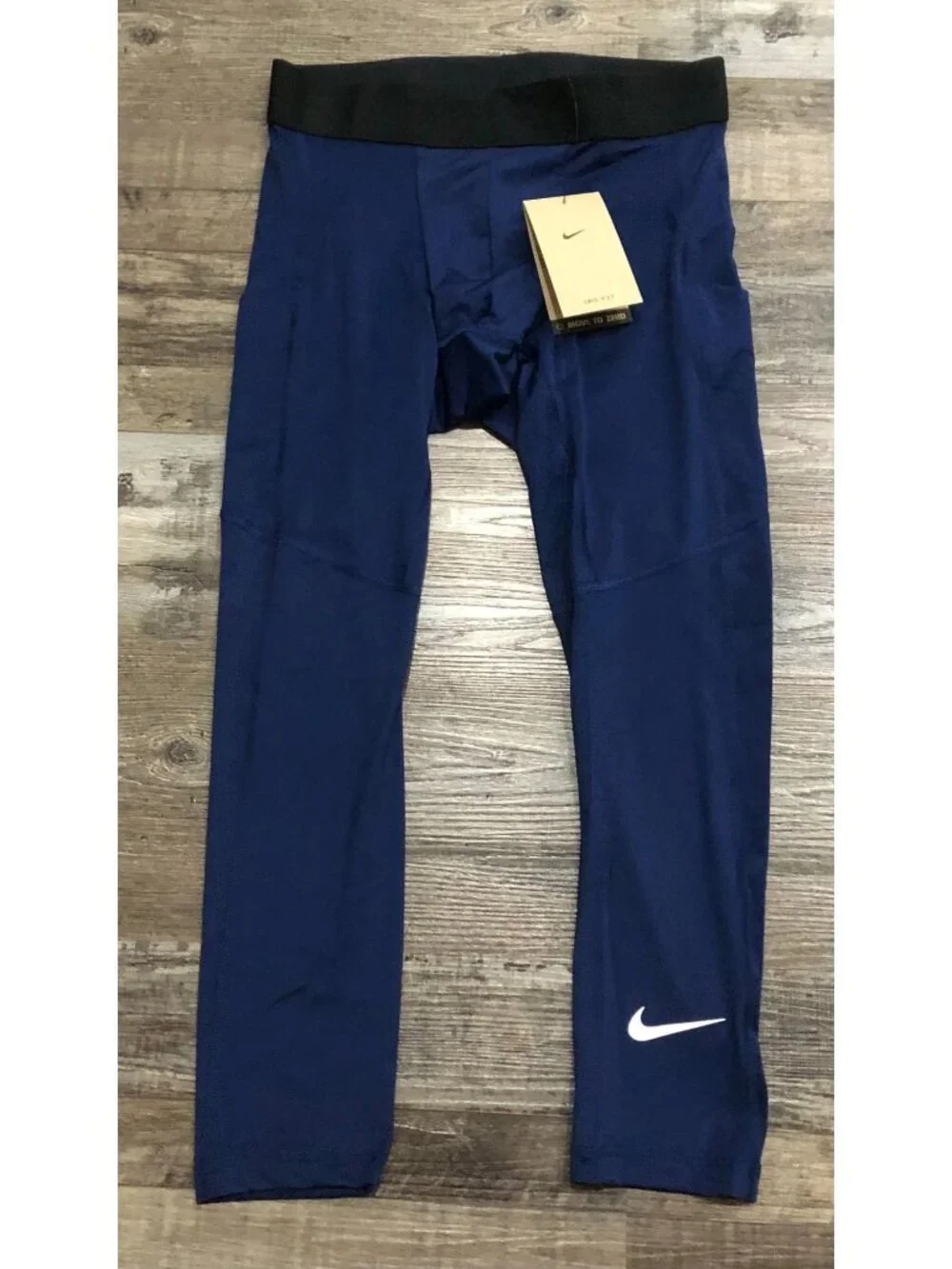 Nike Pro Mens Small Blue Dri-FIT 3/4 length Fitness Tight Leggings New w Tags
